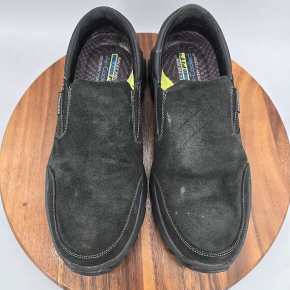 Skechers Shoes Mens 11.5 Black Leather Respected Calum Slip On Casual Loafers main image 6